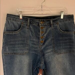 City Chic High Rise Skinny button fly Jeans